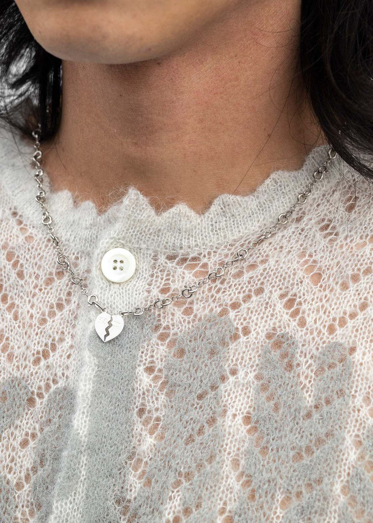 Magliano Micro Broken Heart Necklace - 925 Silver | Garmentory