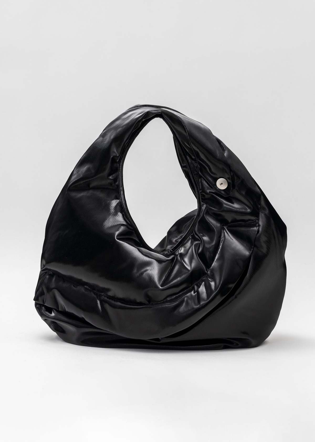 Omar Afridi GLOSSY ENAMEL FOAMED LIDIA BAG - BLACK | Garmentory