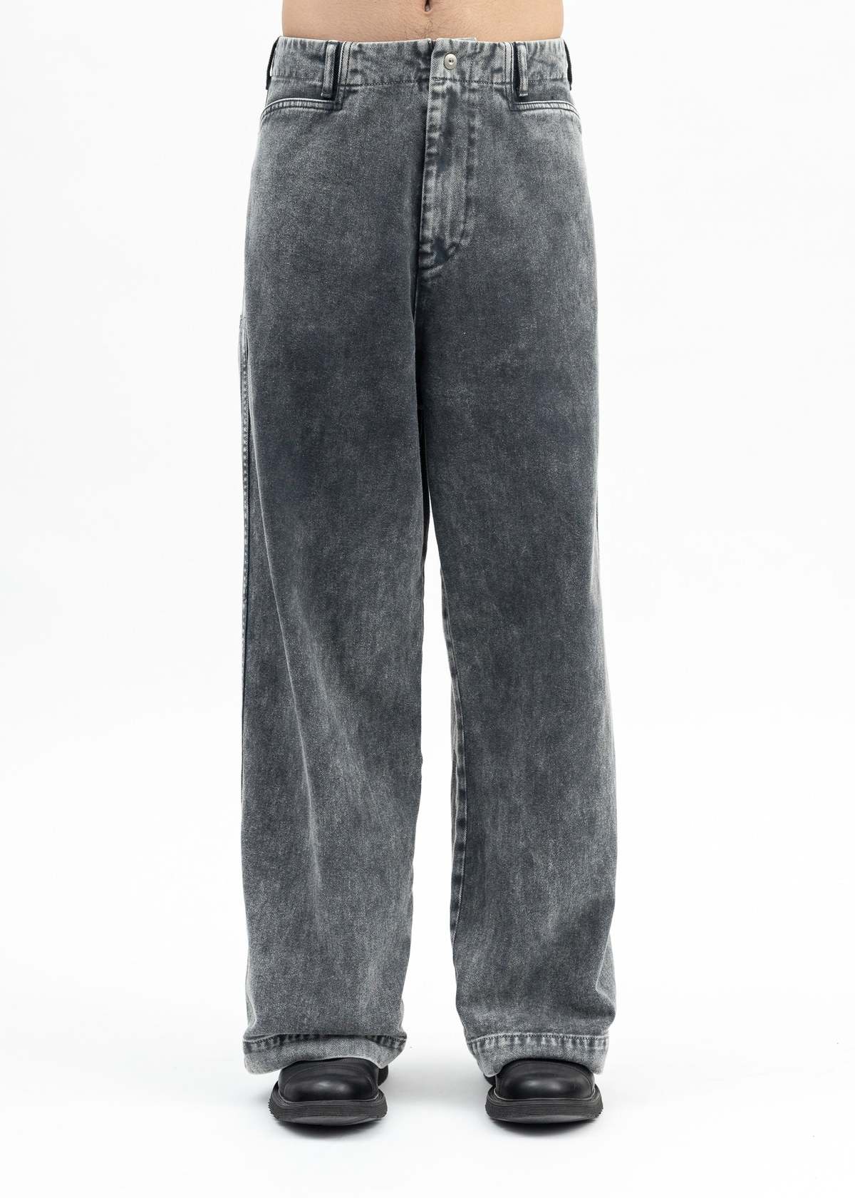 Omar Afridi Dyed Denim Trotti Baggy Trousers - Grey | Garmentory