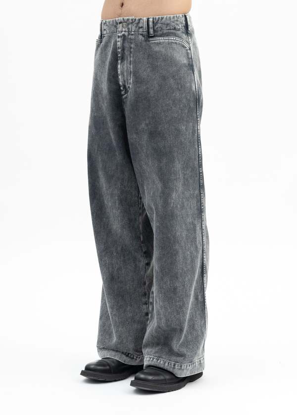 Omar Afridi Dyed Denim Trotti Baggy Trousers - Grey | Garmentory