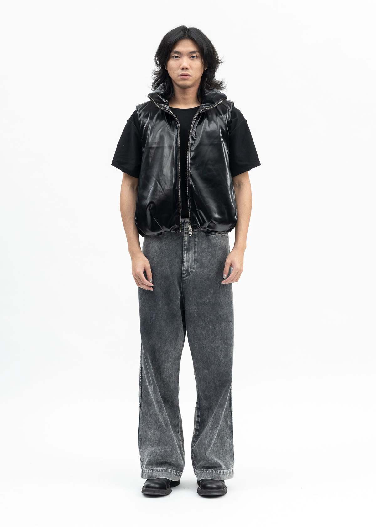 Omar Afridi Dyed Denim Trotti Baggy Trousers - Grey | Garmentory