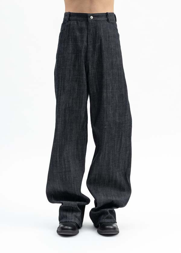 Omar Afridi INDIGO RAW DENIM 5 PKT TROUSERS - Indigo | Garmentory
