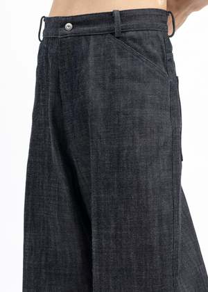 Omar Afridi INDIGO RAW DENIM 5 PKT TROUSERS - Indigo | Garmentory