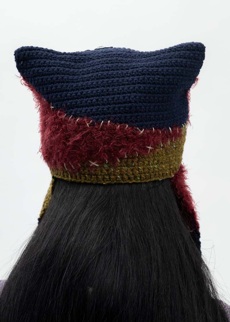 帽子 KIDILL WHO KILLED BAMBI HAND KNIT BEANIE Kidill Who Killed Bambi Hand Knit Beanie - Navy Blue Multi