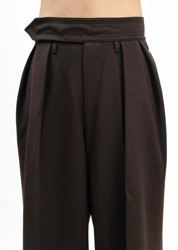 Omar Afridi TOBACCO HEAVY TUXEDO REICH PLEATED TROUSERS - Tabacco