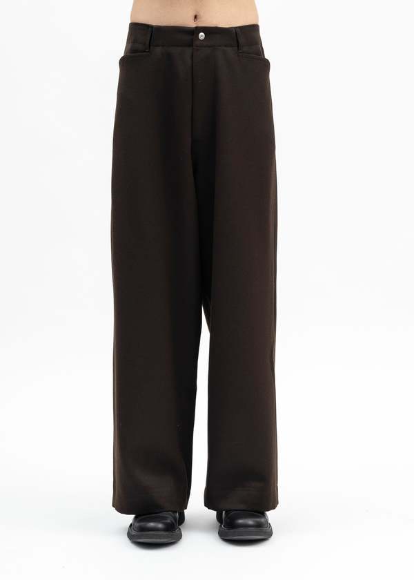 Omar Afridi TOBACCO HEAVY TUXEDO TROTTI BAGGY TROUSERS - Tabacco