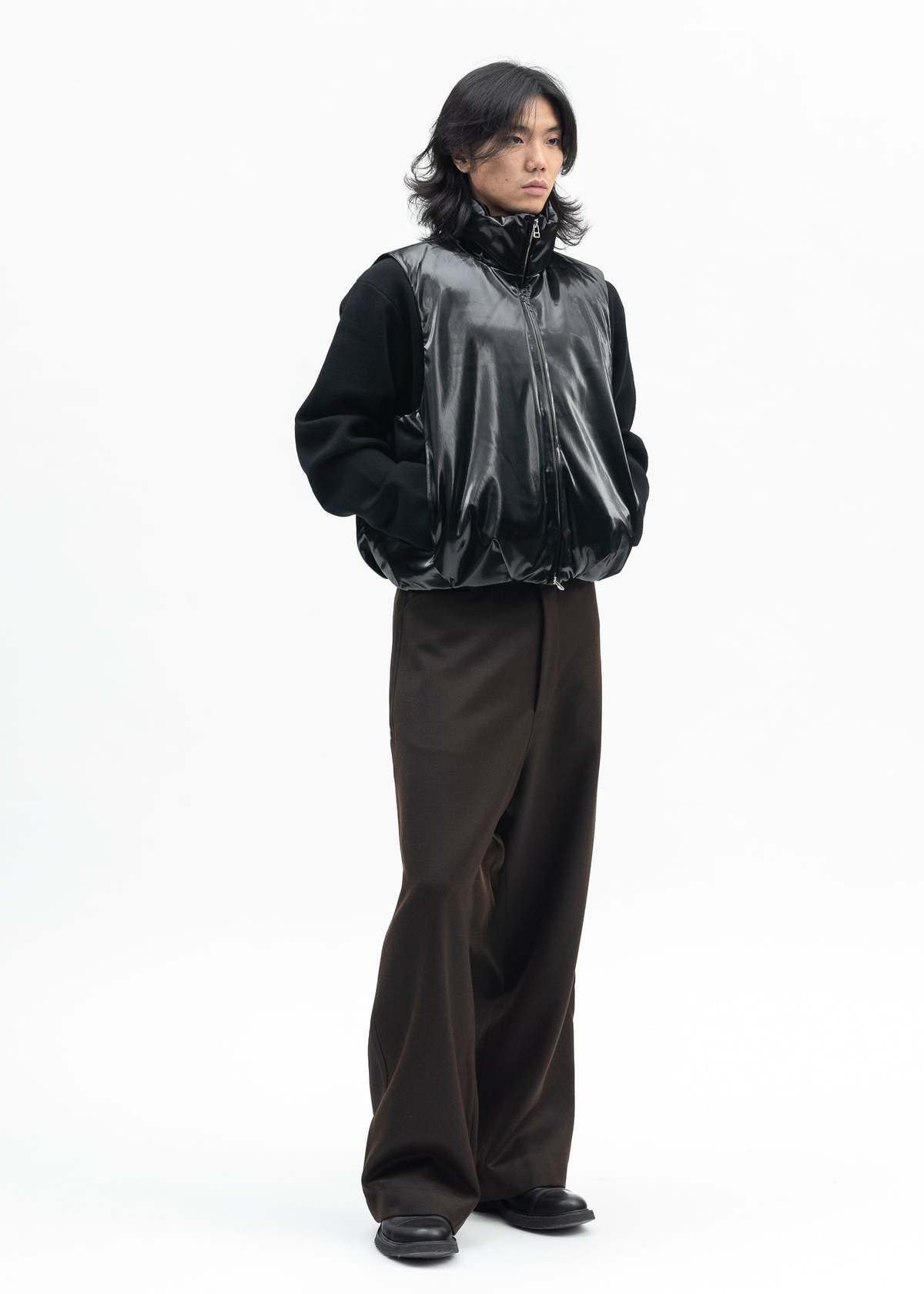 Omar Afridi TOBACCO HEAVY TUXEDO TROTTI BAGGY TROUSERS - Tabacco 