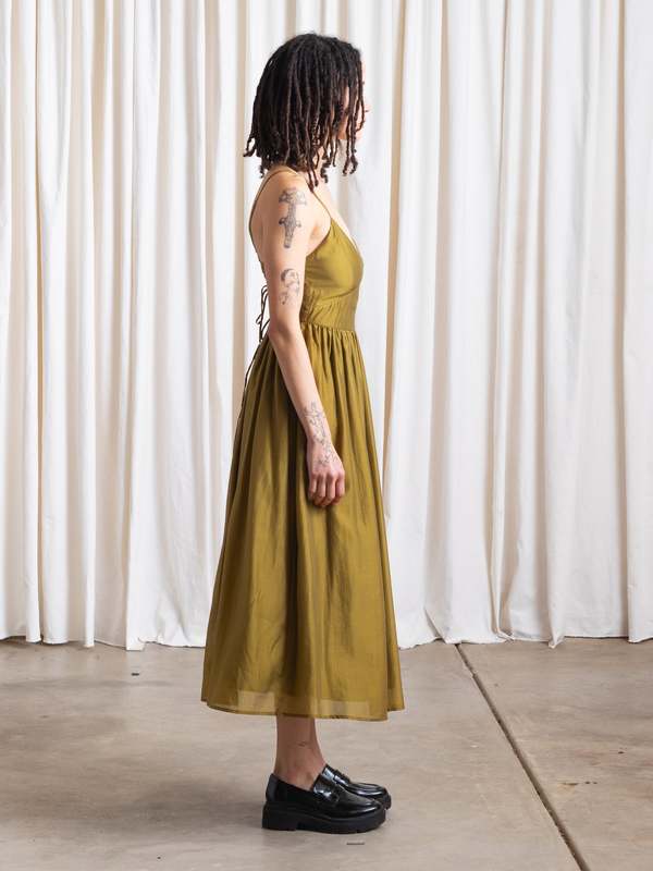 Ali Golden Tie Back Midi Dress - Copper | Garmentory