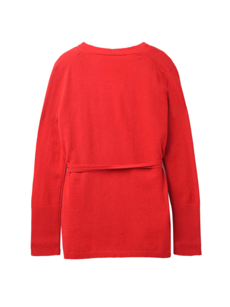 PURECASHMERE NYC Wrap Cardigan - Lipstick Red