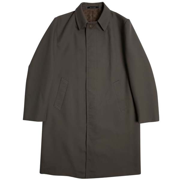 cyclone Trevira Tabby Weave Balmacaan Coat - Brown Moonstone