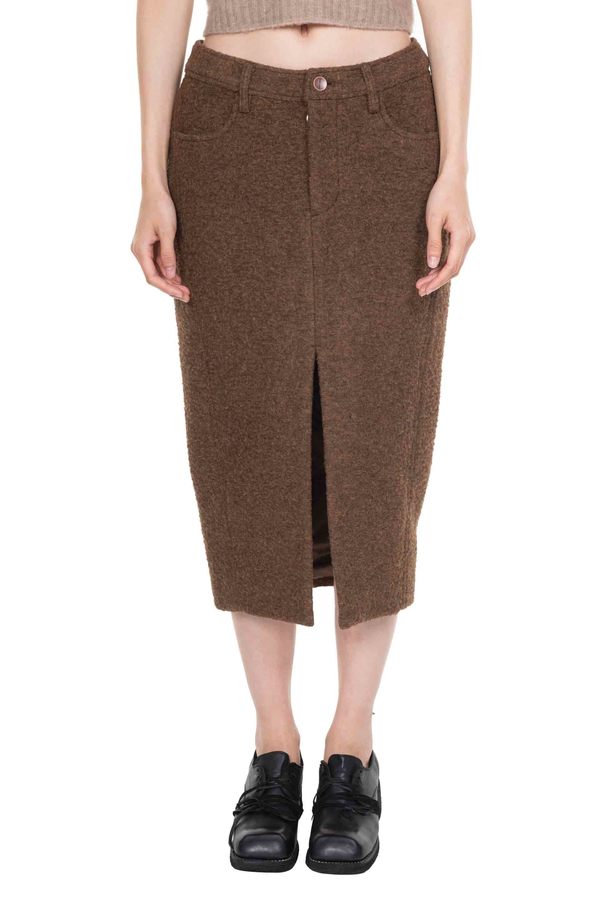 Oude Waag Felt Midi Skirt - Umber