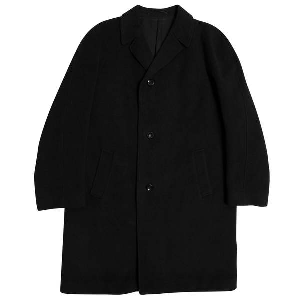 Sundazed Melton Wool Raglan Balmacaan Coat - Black