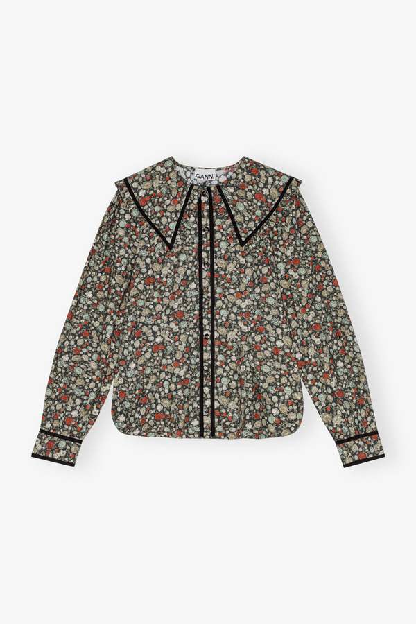 Ganni Cotton Shirt - Floral Print | Garmentory