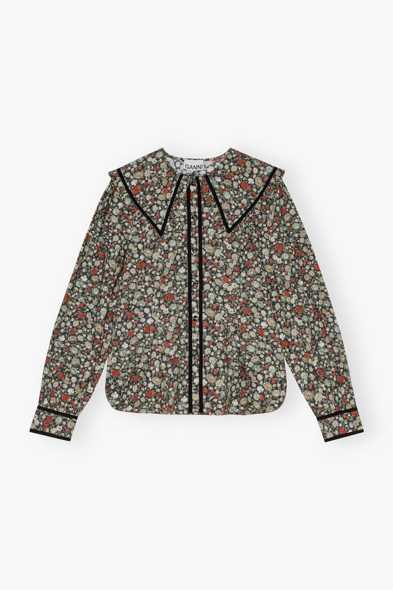 Ganni Cotton Shirt - Floral Print | Garmentory