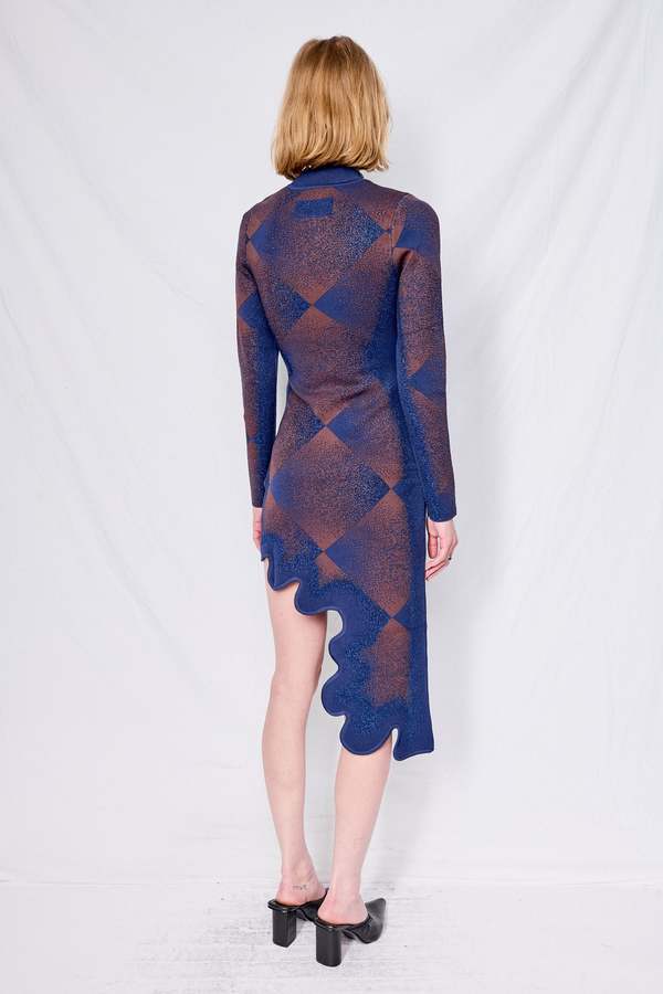 chinese dress ladies Electric Blue Silk Gown – ZAID FAROUKI main image 0