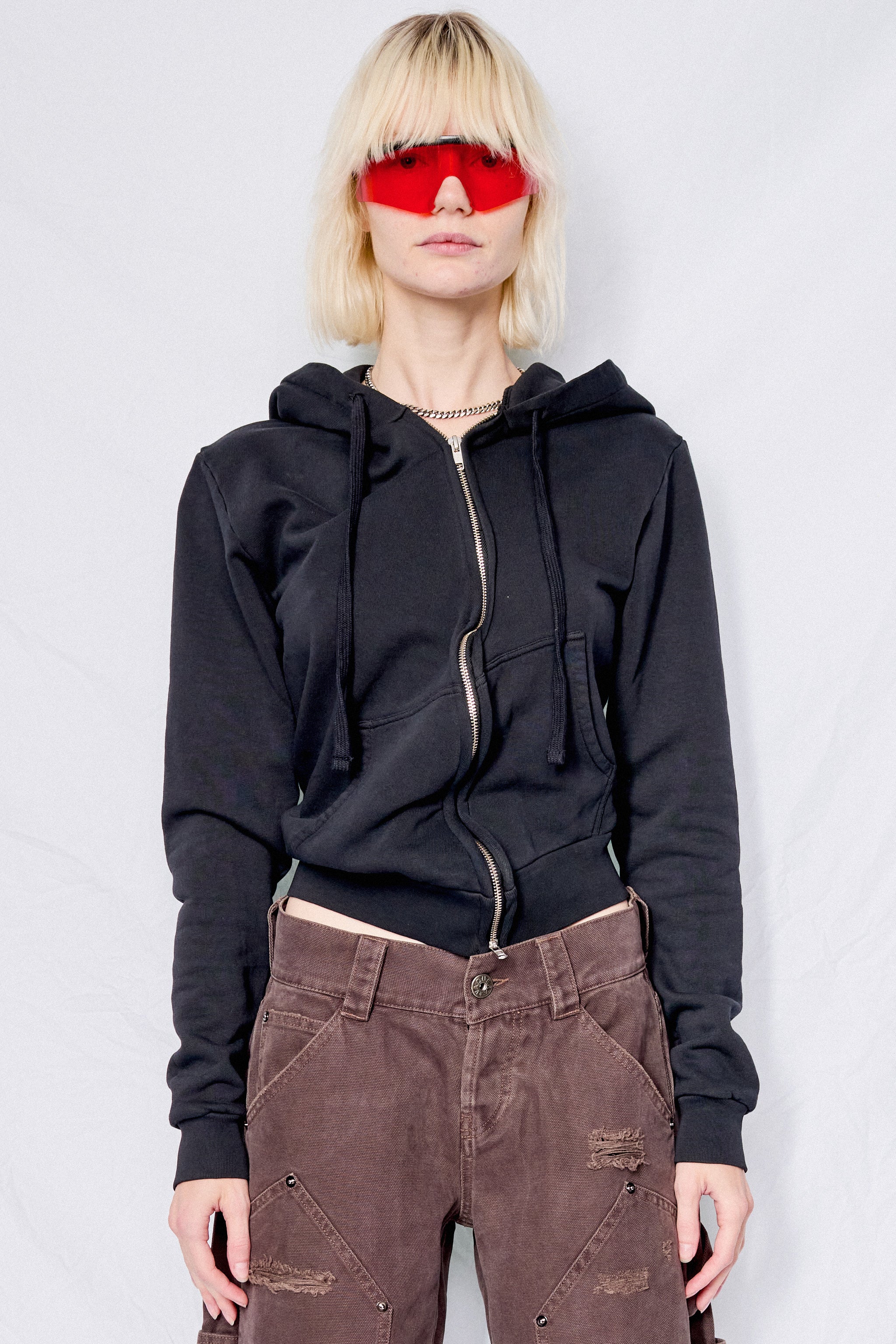 Vaquera Twisted Rose Hoodie - Black | Garmentory