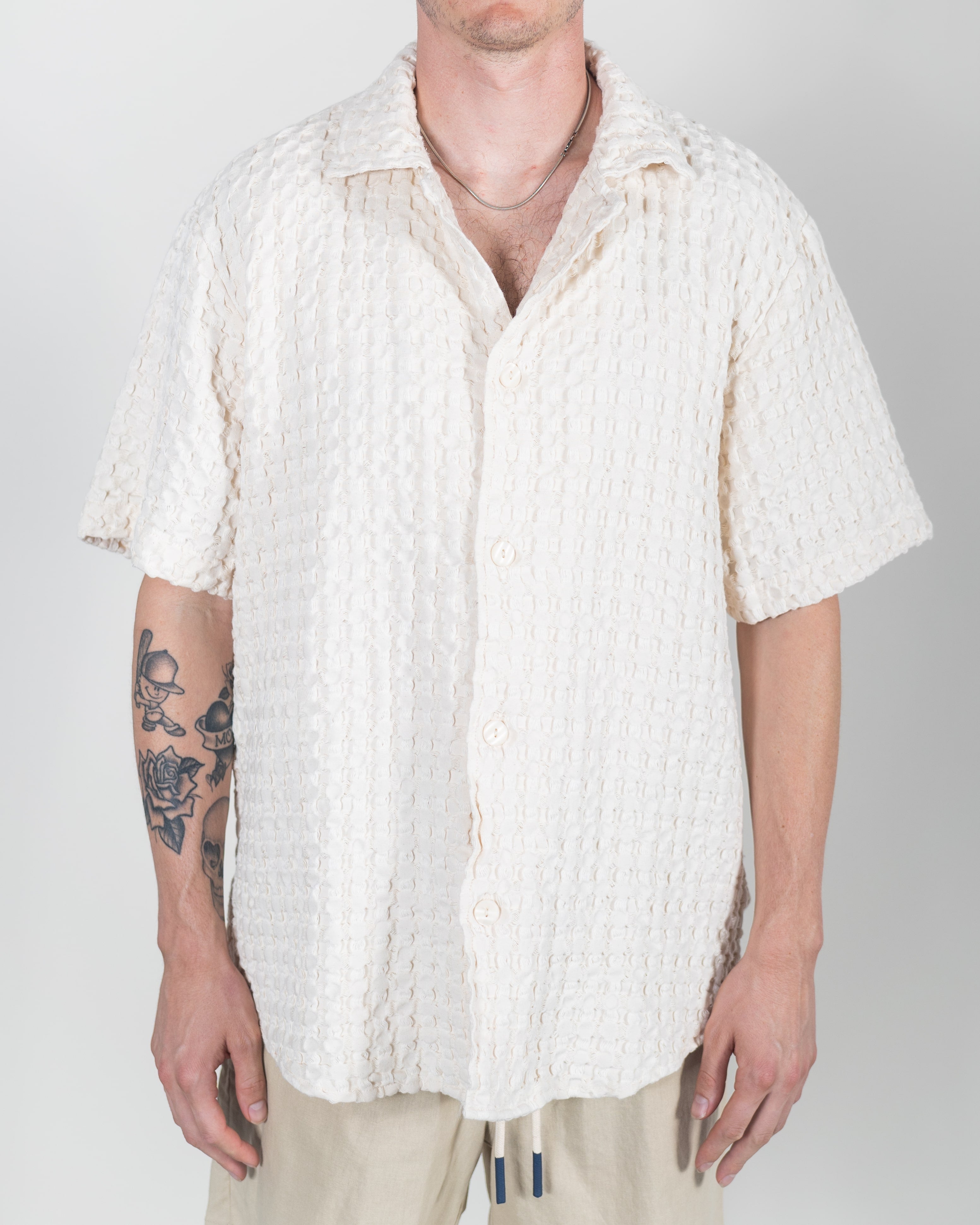 Oas-Cuba-Waffle-Shirt---Ecru-