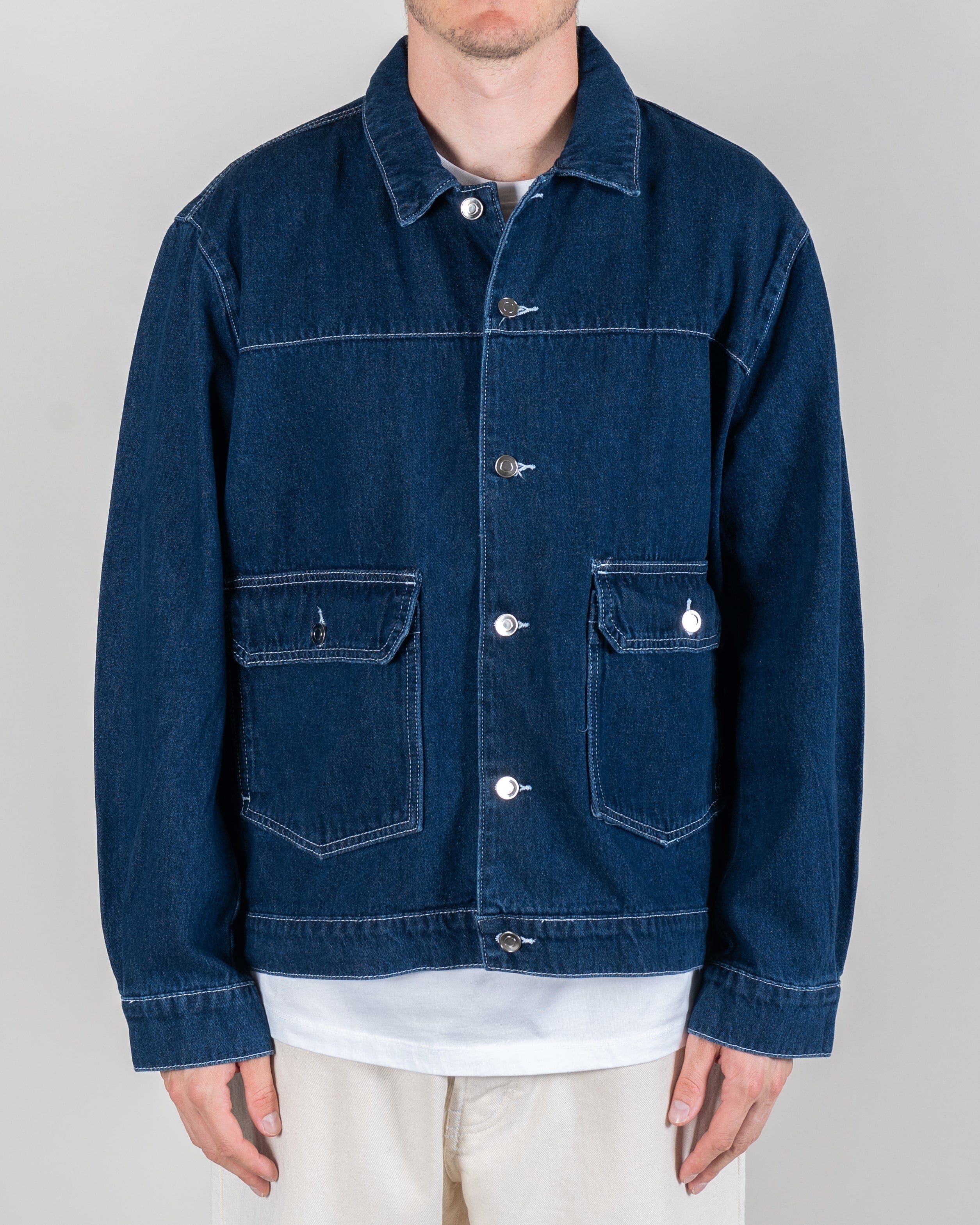 Pop Trading Company Full Button Jacket - Rinsed Denim | Garmentory