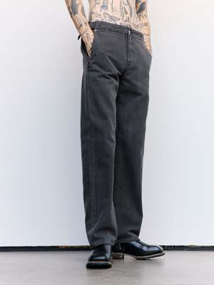 Our Legacy Reborn Canvas Trucker Trouser - Ash Black | Garmentory
