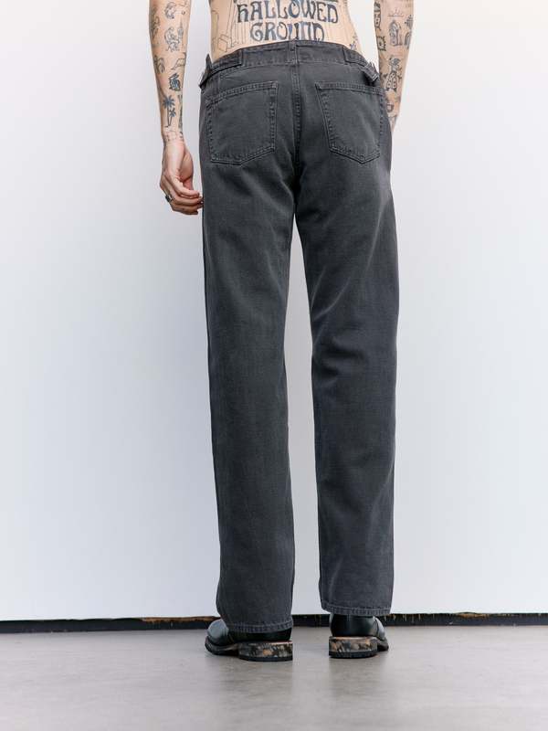 Our Legacy Reborn Canvas Trucker Trouser - Ash Black | Garmentory