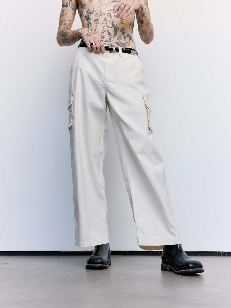 パンツ OUR LEGACY MOUNT CARGO\"ECRU CANAL STRIPE Our Legacy - Mount Cargo Ecru Canal Stripe