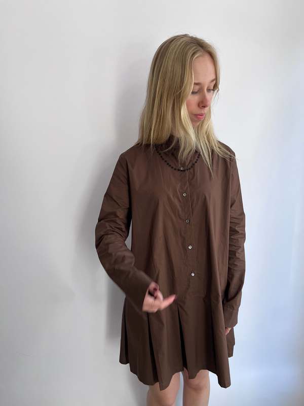 Bronze Age FAYE UMBER POPLIN dress - Brown | Garmentory
