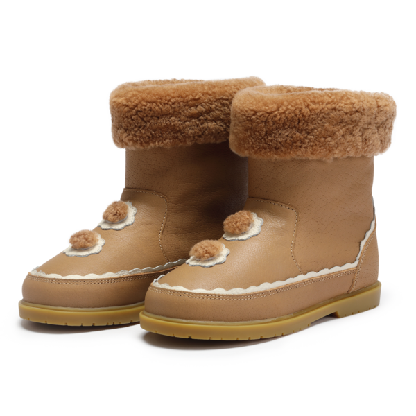 Kids Donsje Pleun Boots - Beige Leather