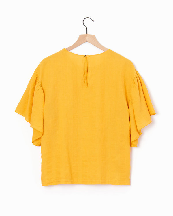 Pomandere Flutter Sleeve Top