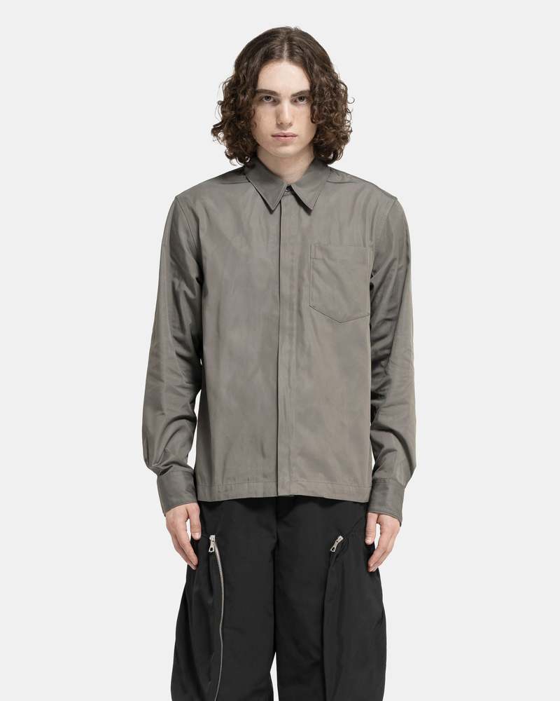 Dries Van Noten グレー/黒 ボタンシャツ 44 Dries Van Noten Corran Shirt - Grey | Garmentory