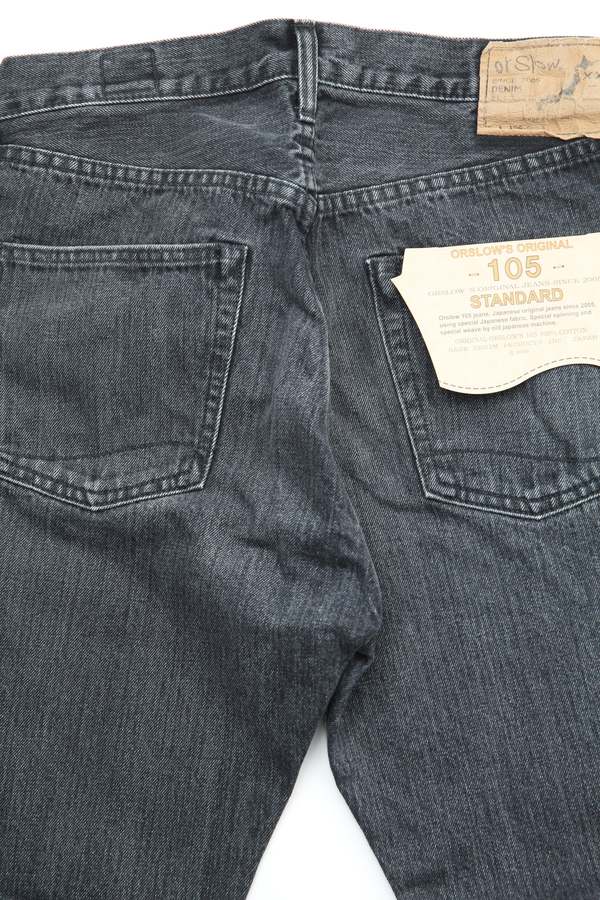 Orslow 105 Standard Selvedge - Black Denim Stone Orslow 105 Standard Selvedge - Black Denim Stone