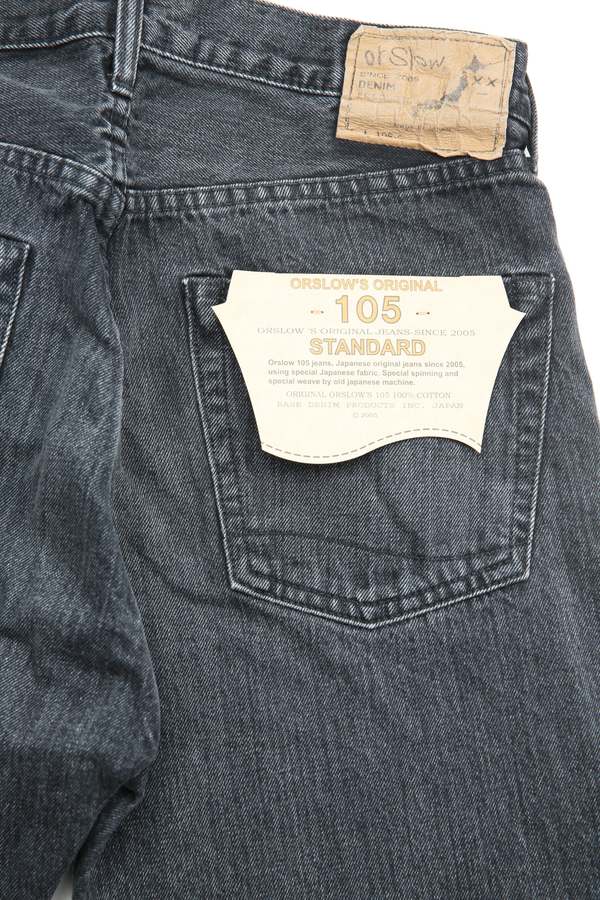 Orslow 105 Standard Selvedge - Black Denim Stone Orslow 105 Standard Selvedge - Black Denim Stone
