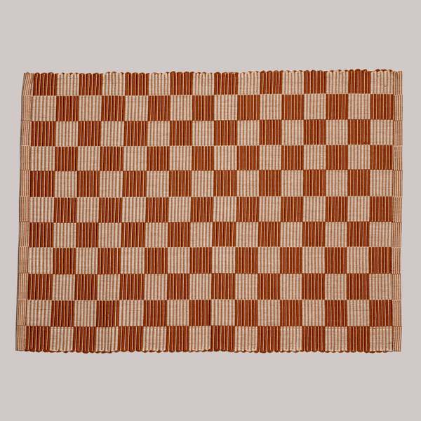 Siafu Home Handloomed Checkered Placemats - Brown