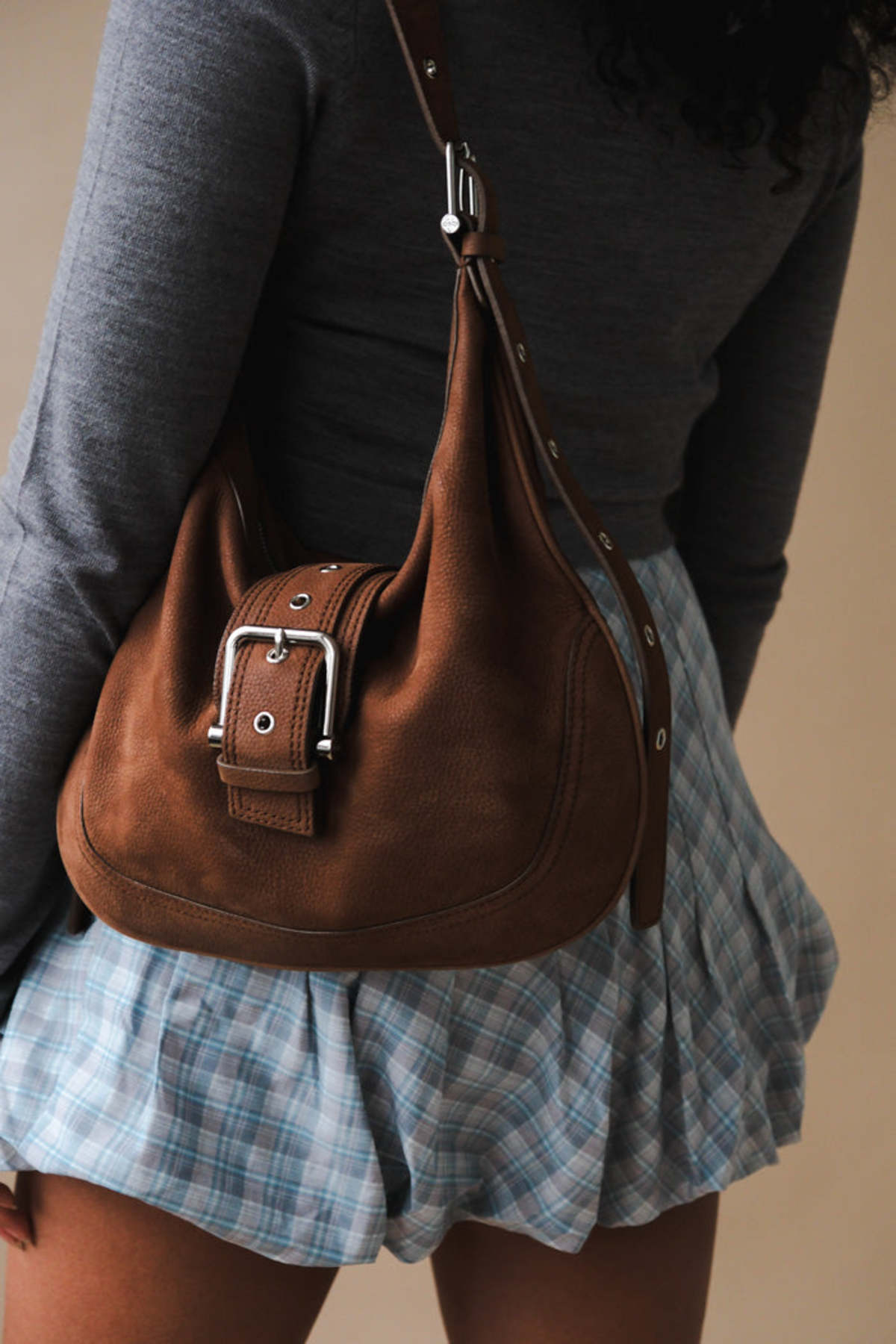 OSOI MID HOBO BROCLE handbag - NUBUCK BROWN | Garmentory