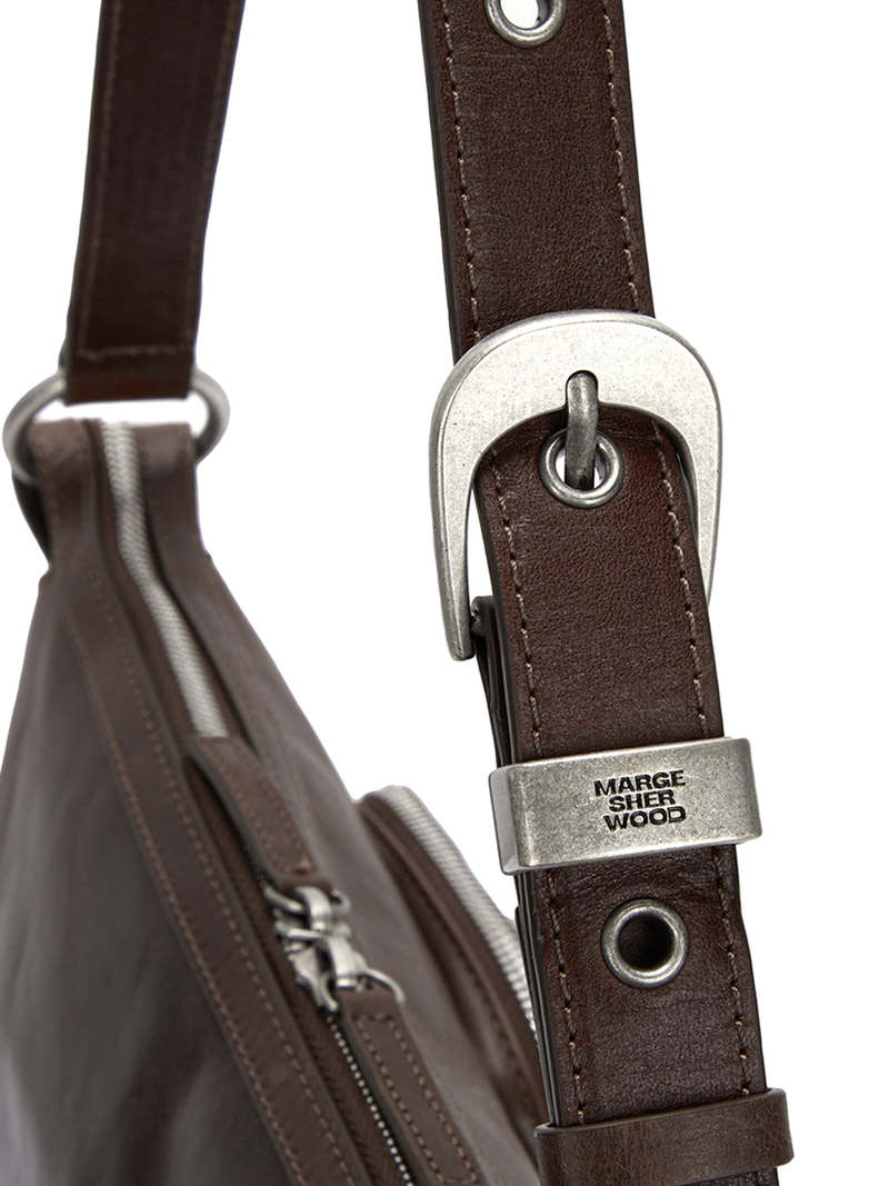 Marge Sherwood OUTPOCKET HOBO bag - WASHED BROWN PULLUP