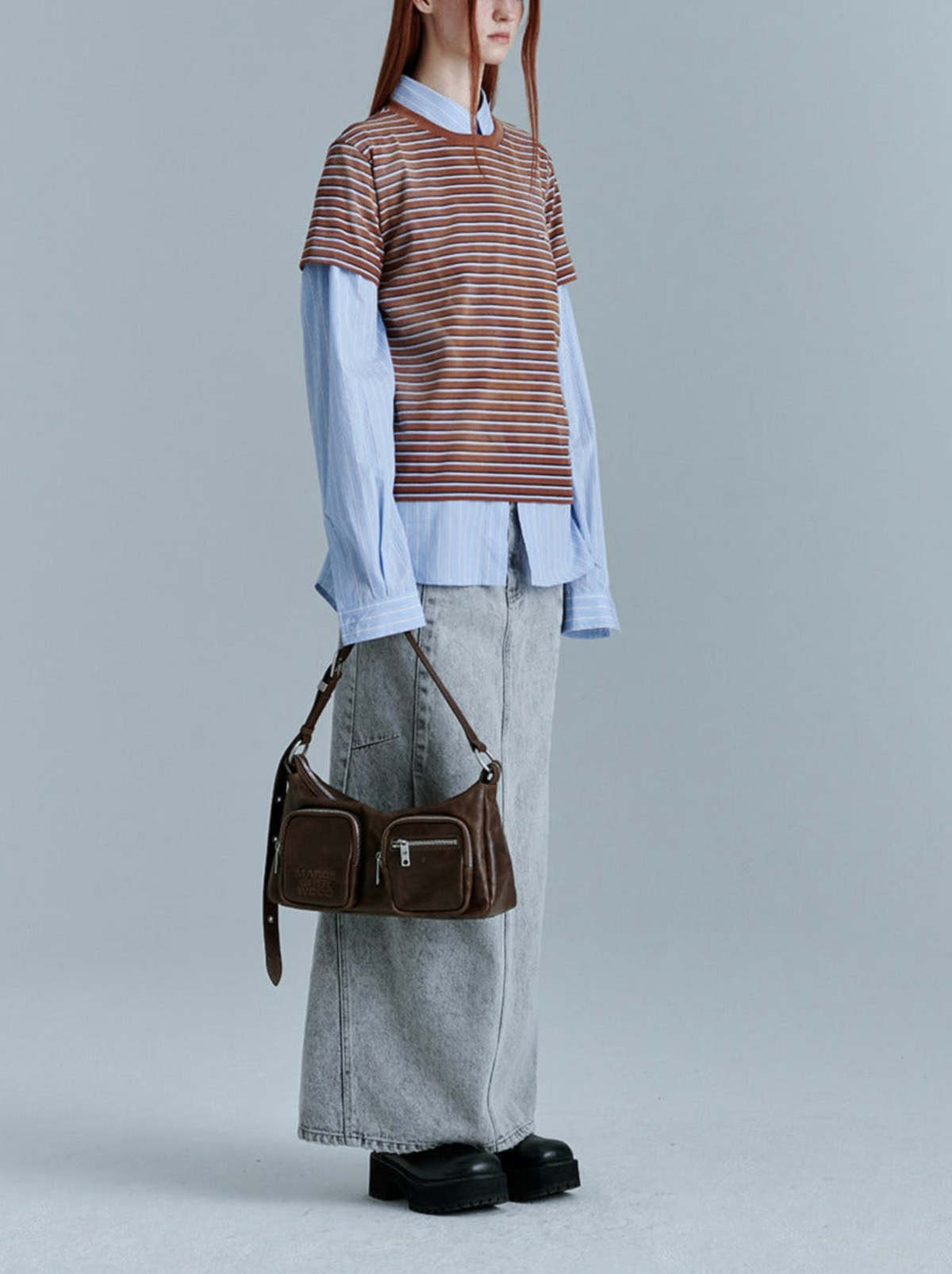 Marge Sherwood OUTPOCKET HOBO bag - WASHED BROWN PULLUP