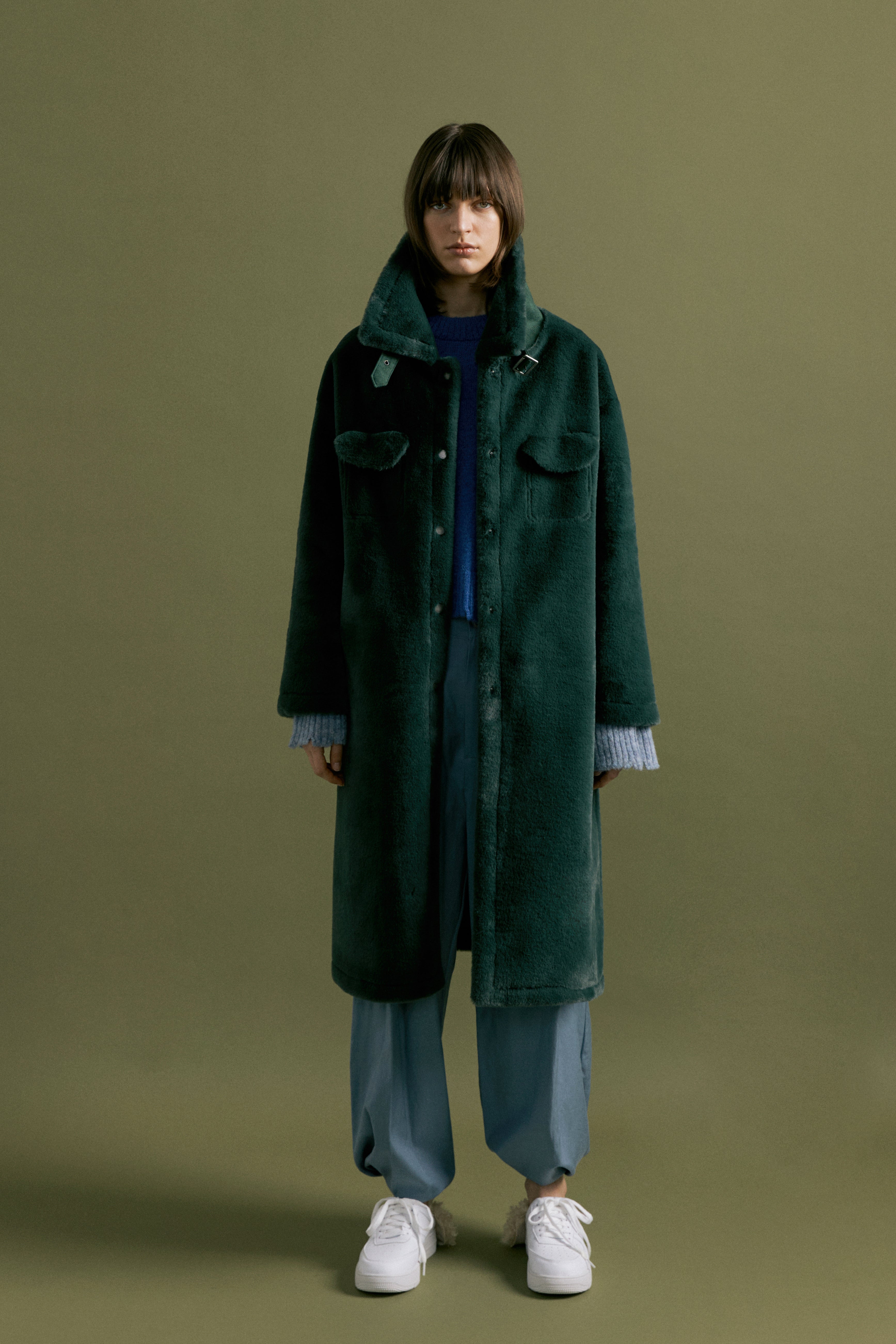 ムートン・ファーコート MOLLIOLLI ASHLEY fur half jacket dark forest green MOLLIOLLI Coco Shearling Coat - Dark Forest Green | Garmentory