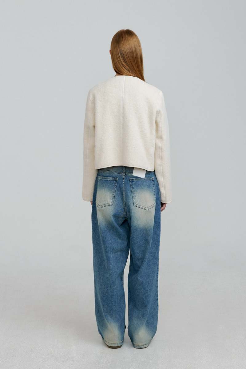 MOLLIOLLI Kim Reversible Cardigan Jacket - Vanilla | Garmentory