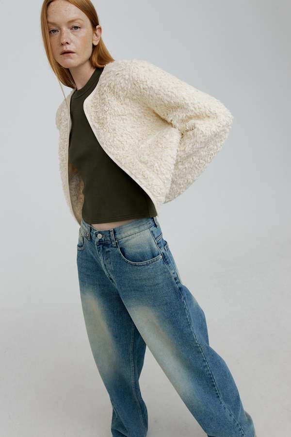 【MOLLIOLLI】KIM REVERSIBLE CARDIGAN JACKET (3COLORS) MOLLIOLLI Kim Reversible Cardigan Jacket - Vanilla | Garmentory