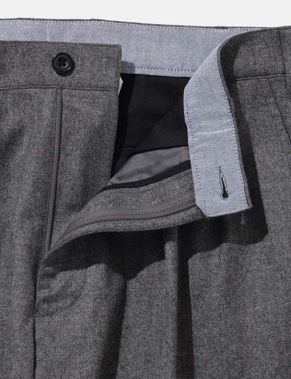 Beams Plus 2 Pleats Tapered Flannel Pants - Grey | Garmentory