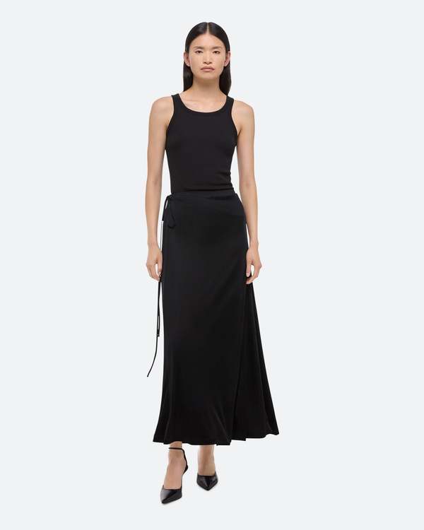Helmut Lang Fluid Wrap Skirt - Black