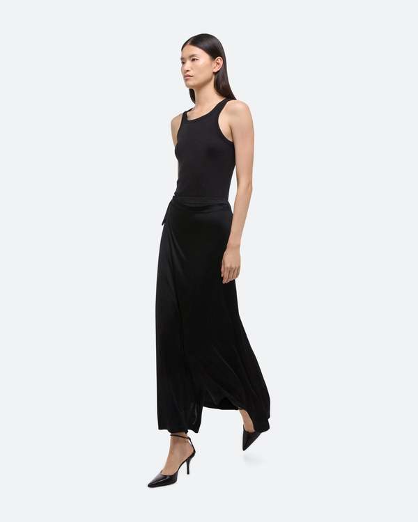 Helmut Lang Fluid Wrap Skirt - Black | Garmentory