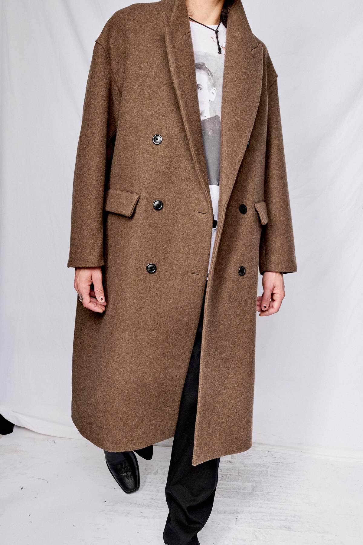 Greca Overcoat Lownn Double Breasted Overcoat - Greige | Garmentory