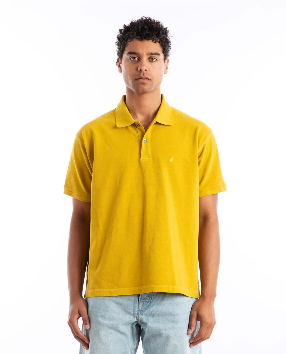 Stussy Pique Pigment Dyed Polo - Mustard | Garmentory