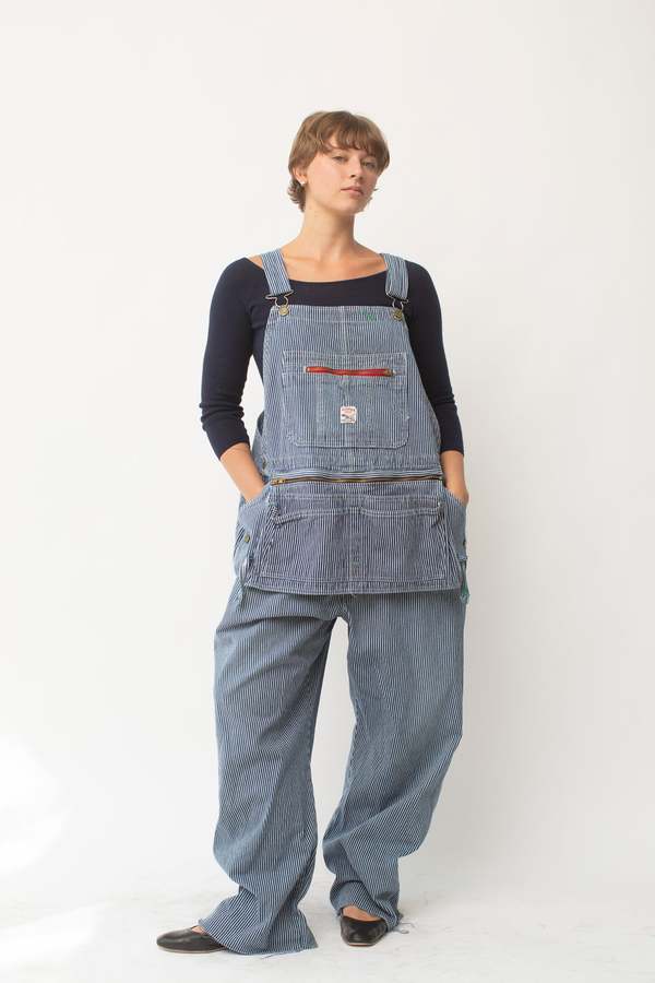 Vintage Pointer Railroad Stripe Overalls - Blue | Garmentory
