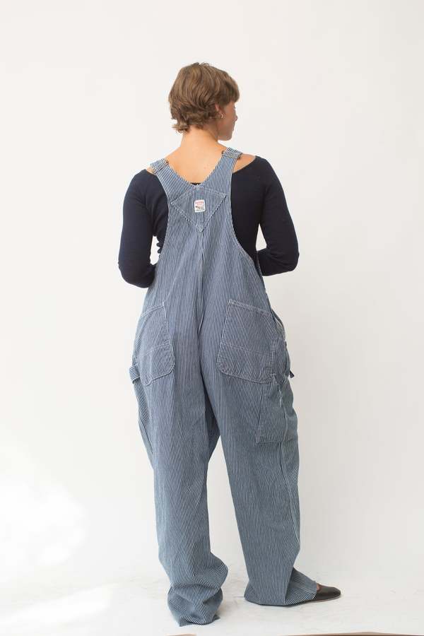 Vintage Pointer Railroad Stripe Overalls - Blue | Garmentory