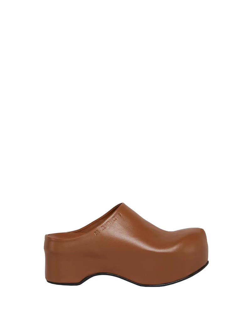 【送料&関税込】Marni Chunky Clog Sabot Brown leather chunky clog sabot | Marni