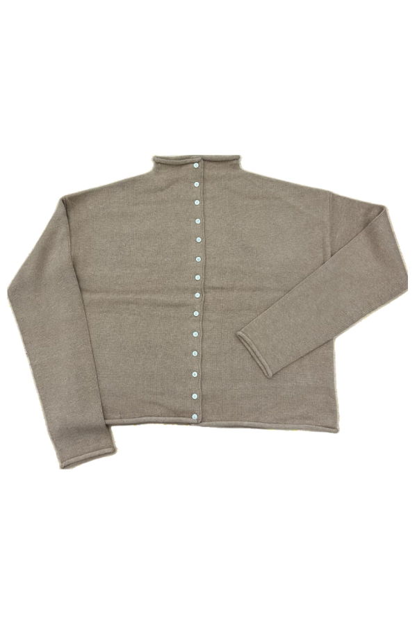 Alex Mill Taylor Cotton Cashmere Rollneck Cardigan - Camel