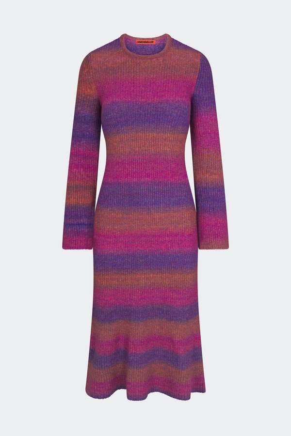 simon miller axon rib-knit midi-dress Gummy Green Multi Axon Dress