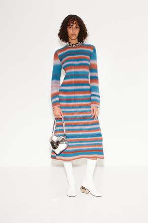 shop knits cap sleeve dresses Cap Sleeve Knitted Dress-Warm Ivory main image 0