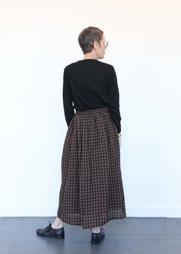 ichi-Antiquites***新品Linen Tartan Skirt Ichi Antiquités Linen Tartan Skirt (One Size) |… | Noihsaf